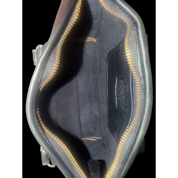 VTG Coach Slim Satchel Std 9430 Black Leather Brass Handled Portfolio 70s NYC - Picture 7 of 10